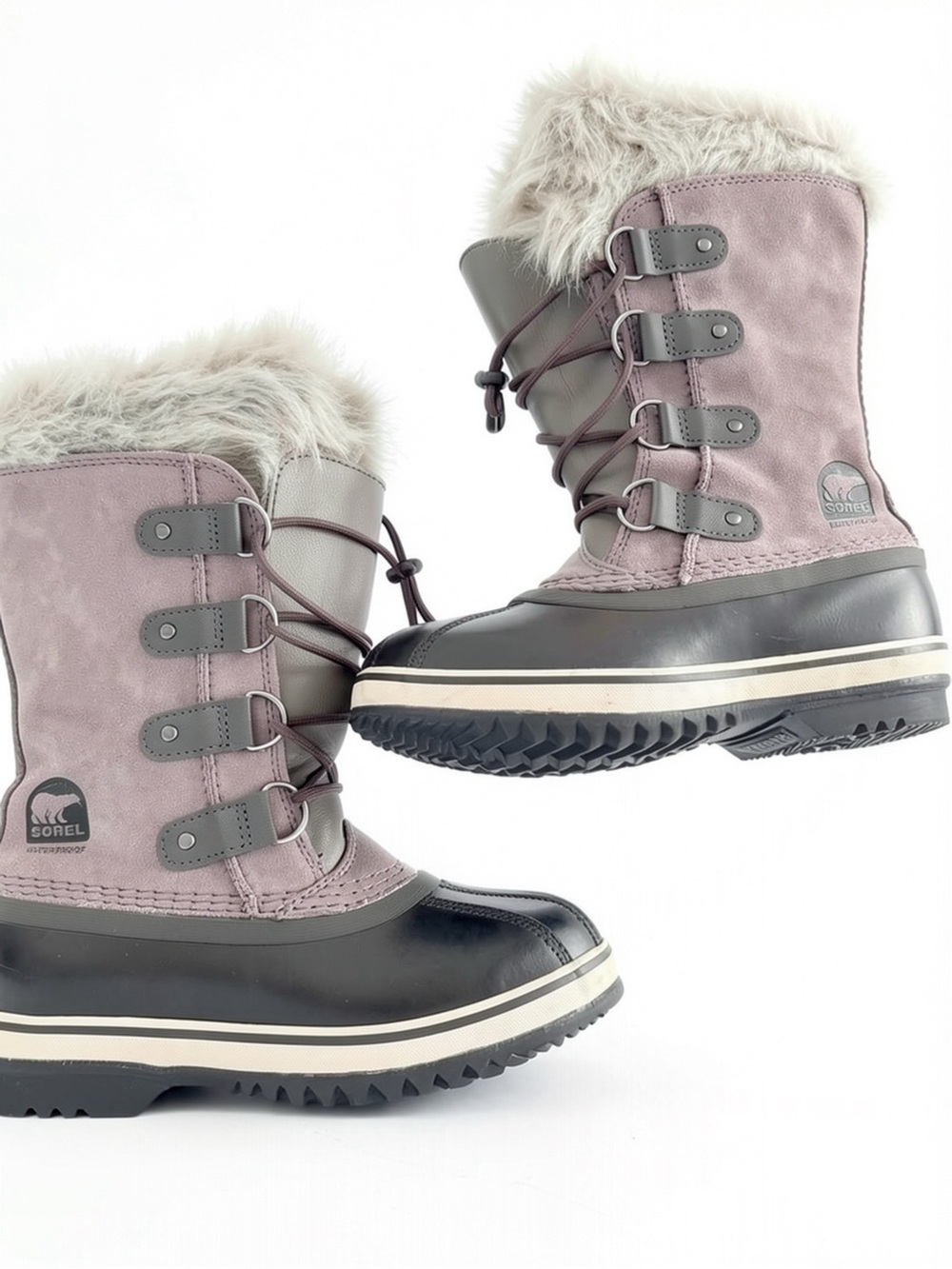 SOREL Joan of Arctic Waterproof Suede Winter Snow Boots Quarry Grey